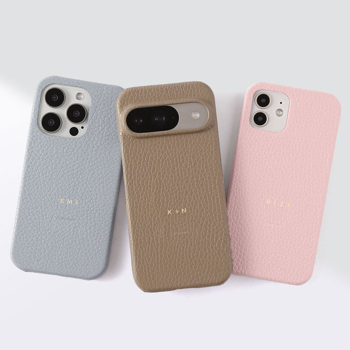 Coque arrière en cuir italien grainé 32 couleurs en cuir véritable