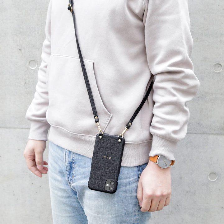 Genuine leather 32 colors Italian shrink leather with shoulder strap back case name engraving (foil stamping) Google Pixel series