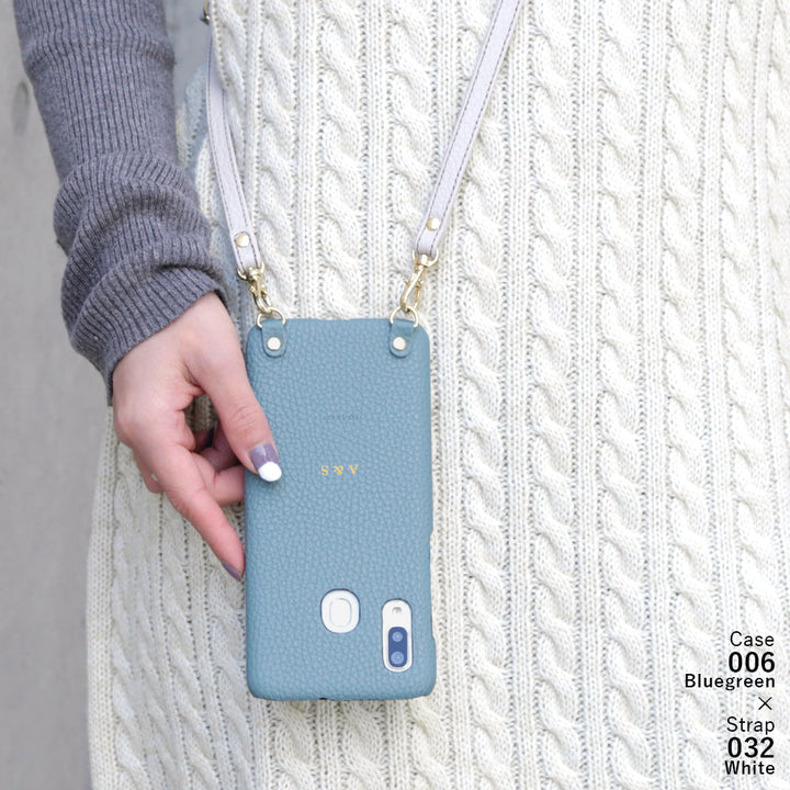 Cuir véritable 32 couleurs cuir italien grainé avec bandoulière étui arrière gravure personnalisée (impression à chaud) série iPhone