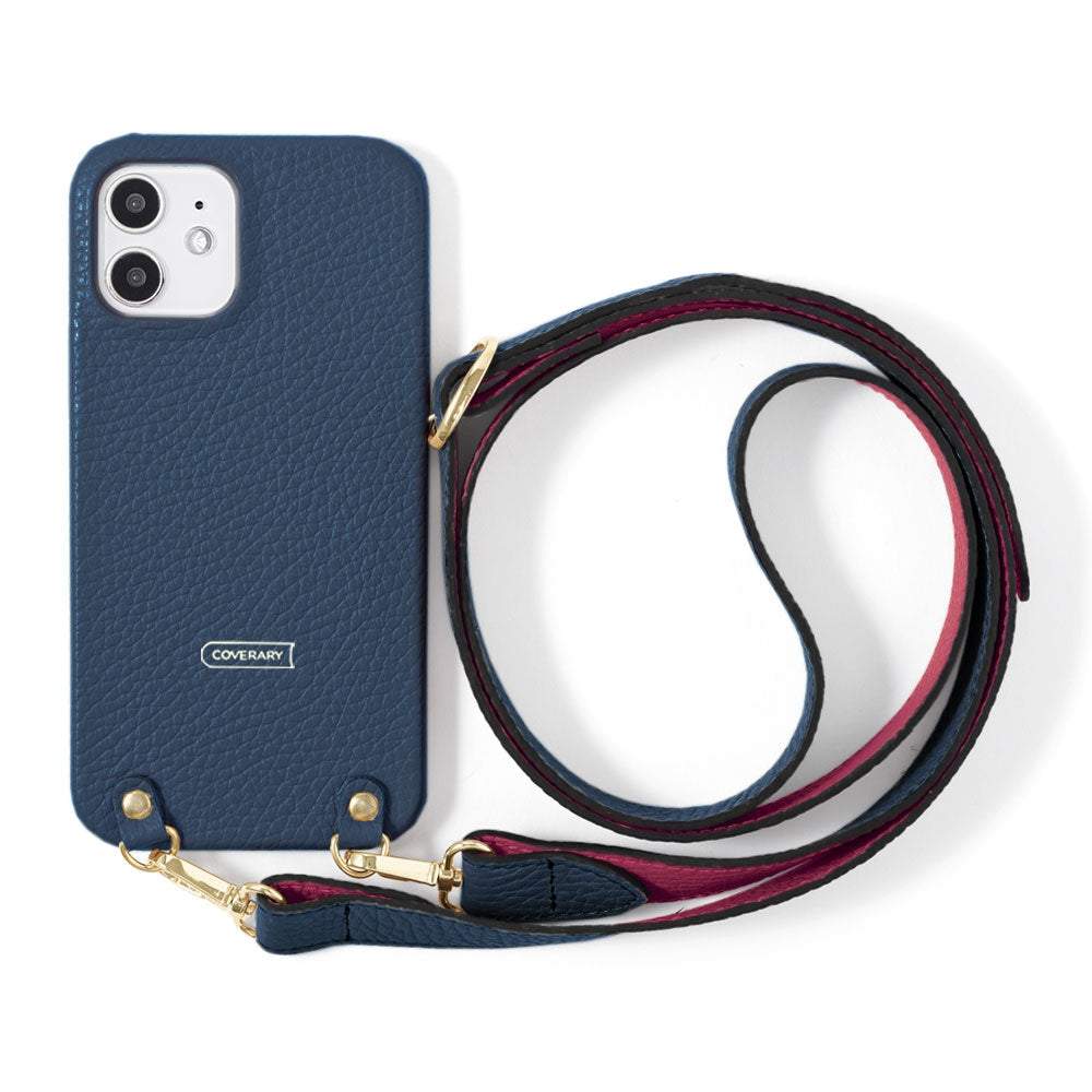 Cuir véritable 32 couleurs cuir italien grainé bicolore avec large sangle d'épaule étui arrière série Xperia