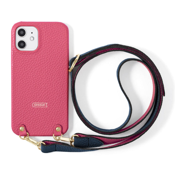 Cuir véritable 32 couleurs cuir italien grainé bicolore avec large sangle d'épaule étui arrière série Xperia