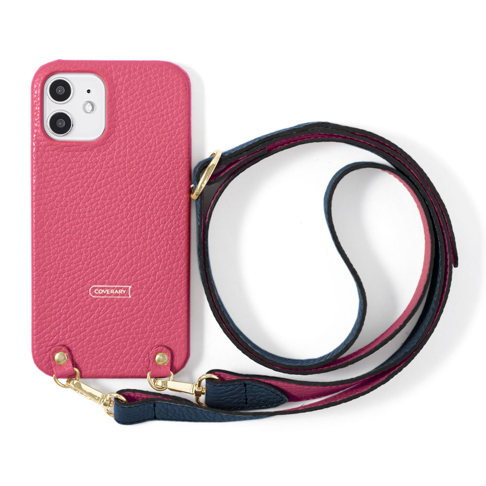 Genuine leather 32 colors Italian shrink leather bicolor wide shoulder strap included back case for Google Pixel series