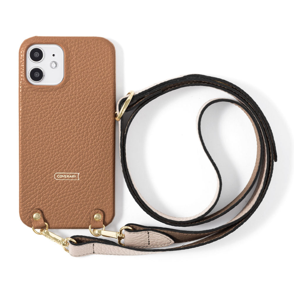 Cuir véritable 32 couleurs cuir italien grainé bicolore avec large sangle d'épaule étui arrière série Xperia