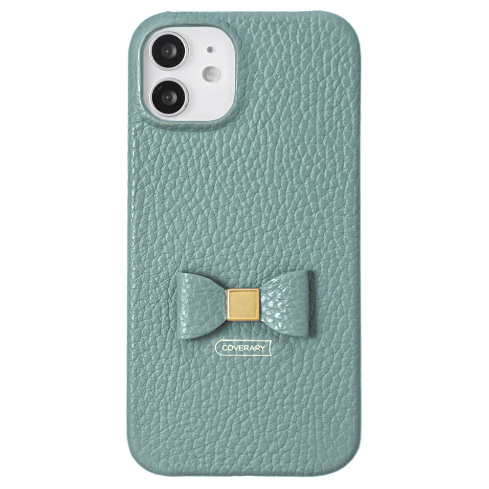Cuir véritable 32 couleurs Cuir italien grainé Choix de décoration ruban Coque arrière Série iPhone