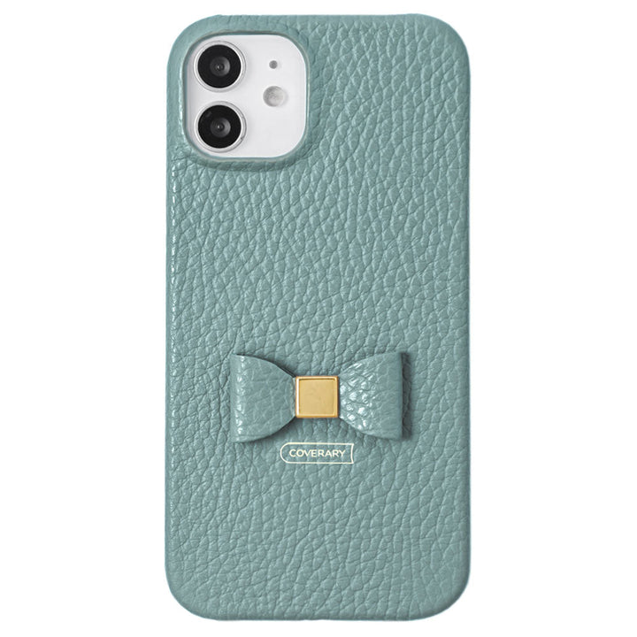 Cuir véritable 32 couleurs Cuir italien grainé Choix de décoration ruban Coque arrière Série iPhone