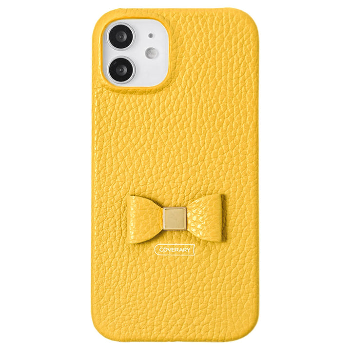 Cuir véritable 32 couleurs Cuir italien grainé Choix de décoration ruban Coque arrière Série iPhone