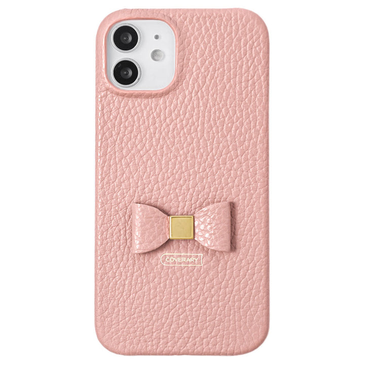 Cuir véritable 32 couleurs Cuir italien grainé Choix de décoration ruban Coque arrière Série iPhone