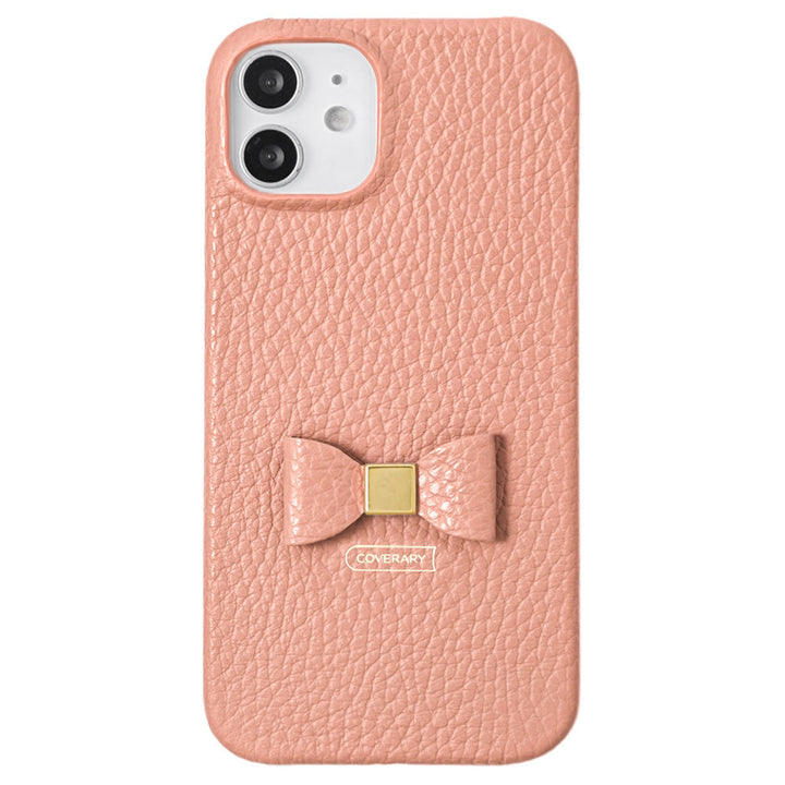 Cuir véritable 32 couleurs Cuir italien grainé Choix de décoration ruban Coque arrière Série iPhone