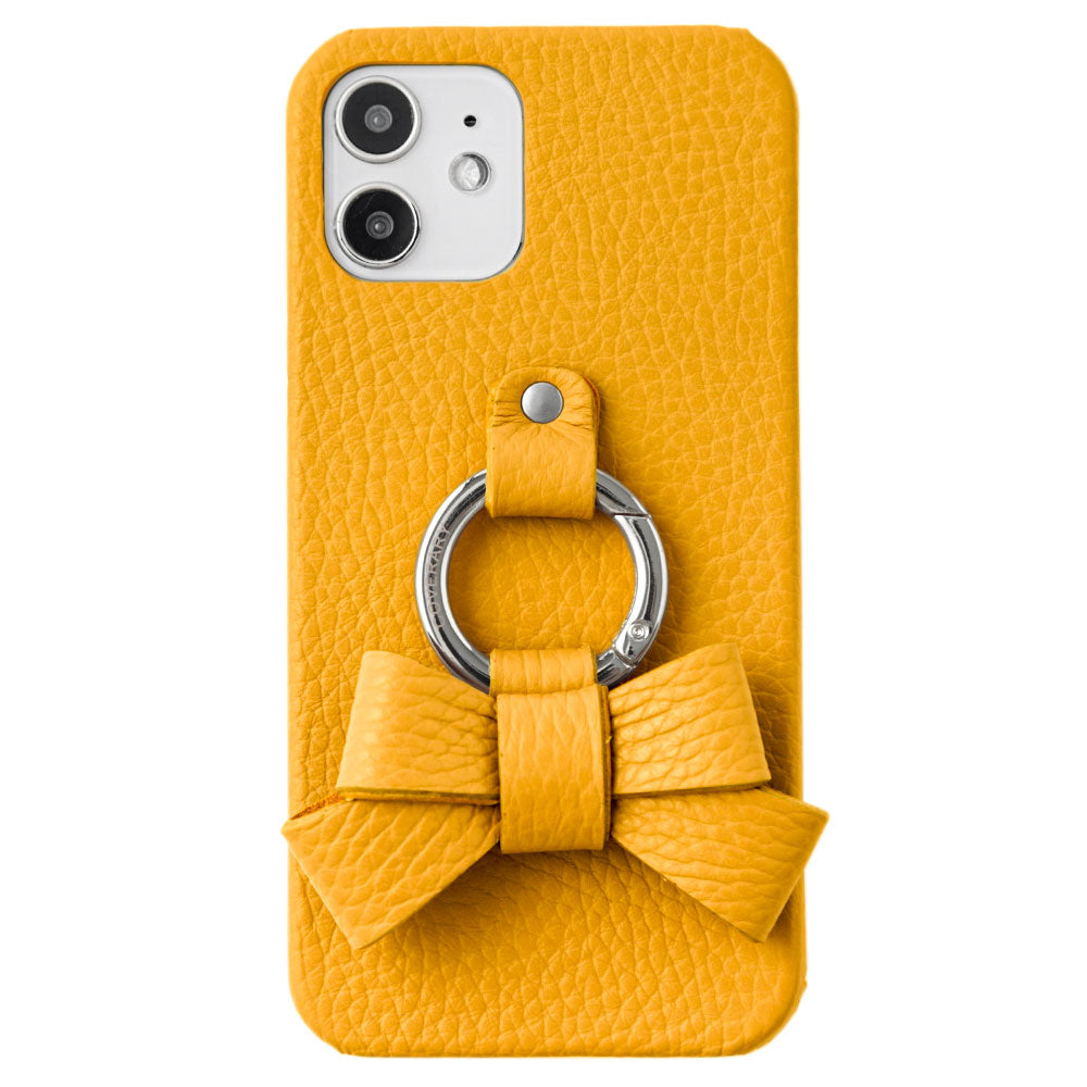 本革 32色 イタリアンシュリンクレザー リボンスマホリング付き 背面ケース Galaxyシリーズ