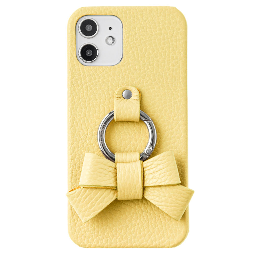 本革 32色 イタリアンシュリンクレザー リボンスマホリング付き 背面ケース Galaxyシリーズ