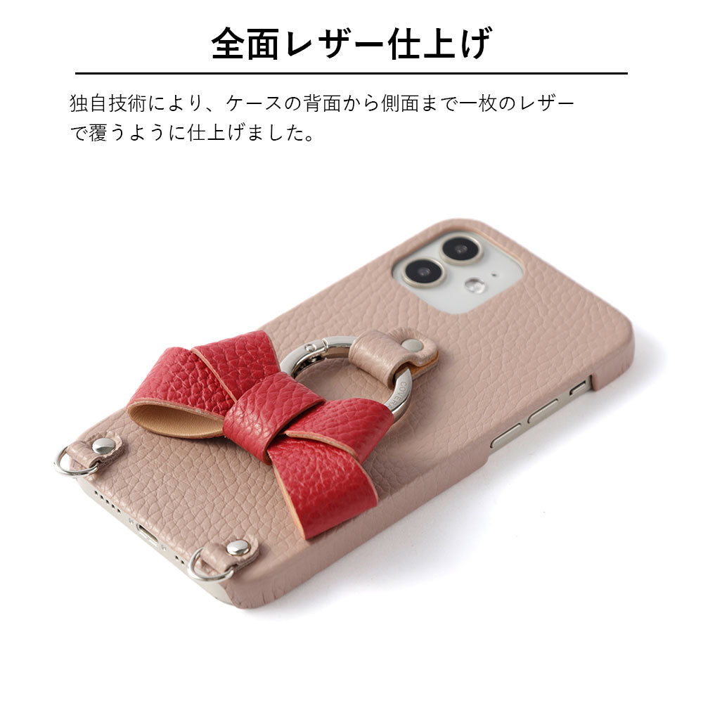 Genuine leather 32 colors Italian shrink leather ribbon smartphone ring & shoulder strap included back case Xperia series