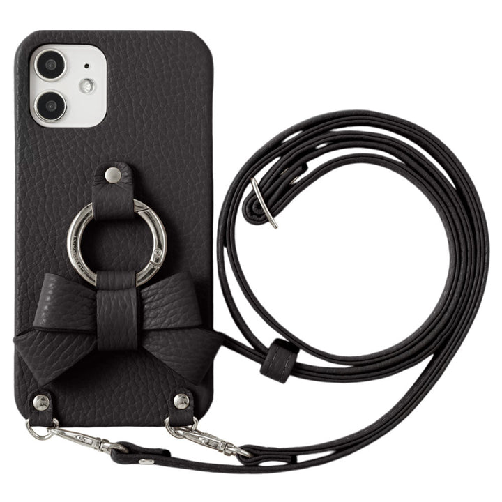 Genuine leather 32 colors Italian shrink leather ribbon smartphone ring & shoulder strap included back case Xperia series