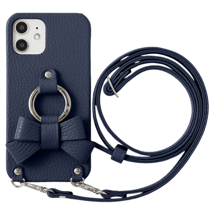 Genuine leather 32 colors Italian shrink leather ribbon smartphone ring & shoulder strap included back case Xperia series