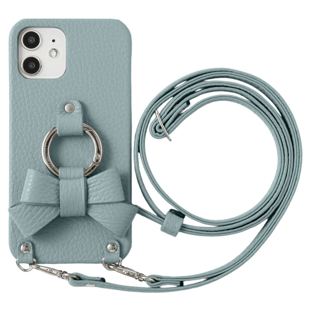 Genuine leather 32 colors Italian shrink leather ribbon smartphone ring & shoulder strap included back case Xperia series