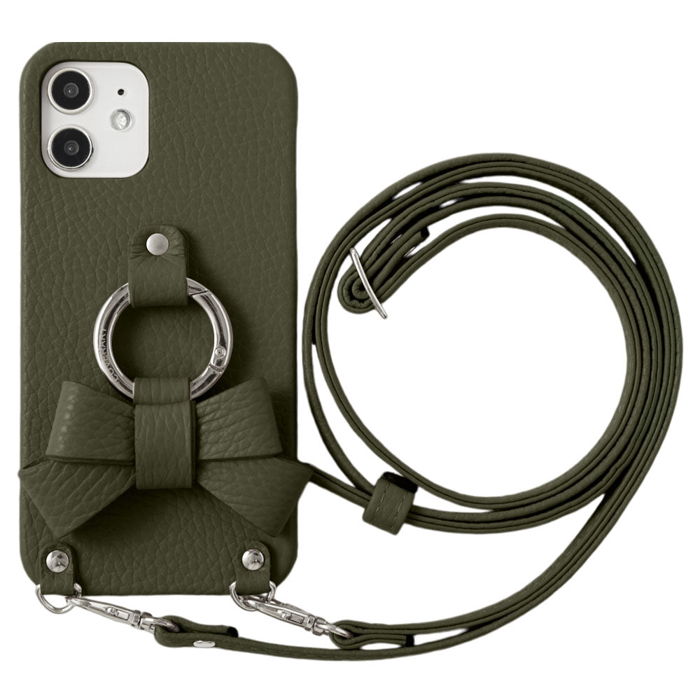 Genuine leather 32 colors Italian shrink leather ribbon smartphone ring & shoulder strap included back case Xperia series