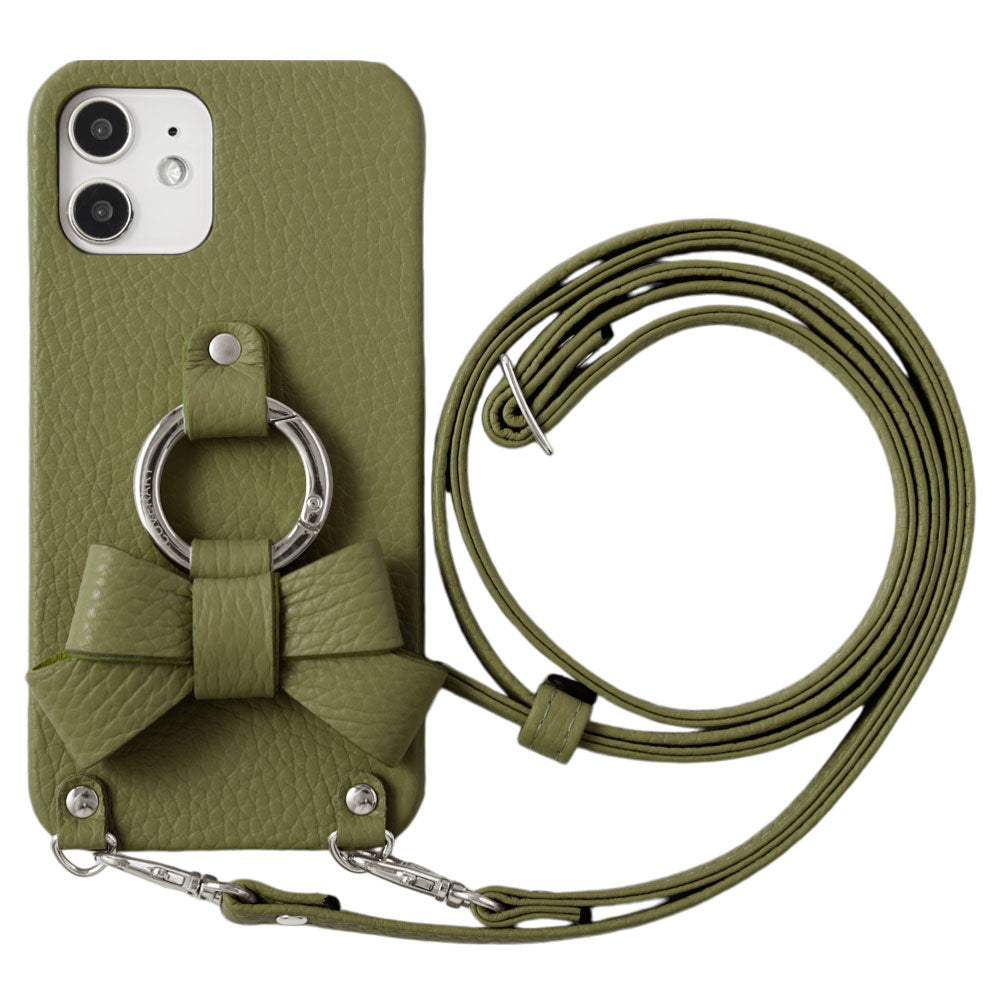 Genuine leather 32 colors Italian shrink leather ribbon smartphone ring & shoulder strap included back case Xperia series