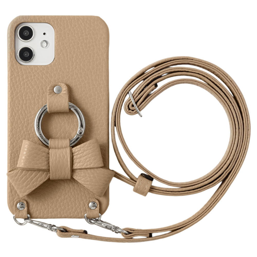 Genuine leather 32 colors Italian shrink leather ribbon smartphone ring & shoulder strap included back case Xperia series