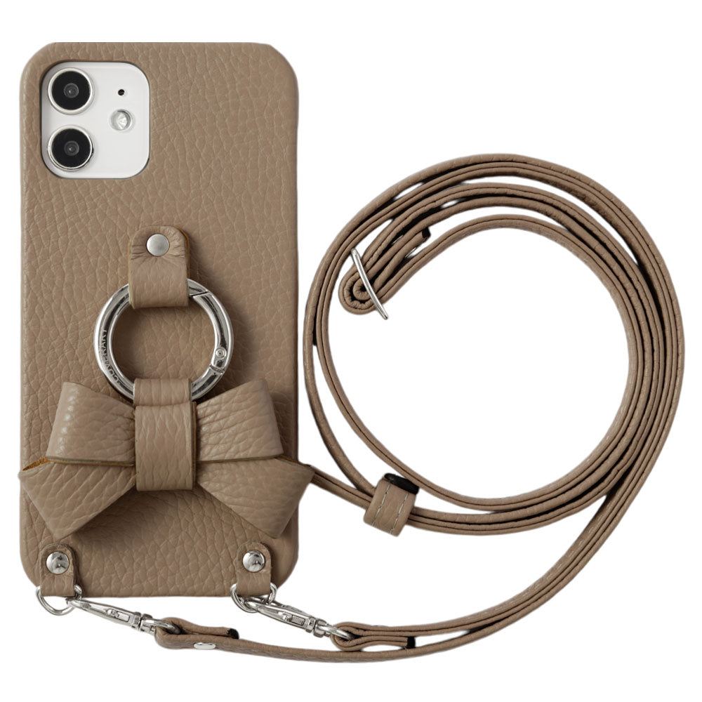 Genuine leather 32 colors Italian shrink leather ribbon smartphone ring & shoulder strap included back case Xperia series