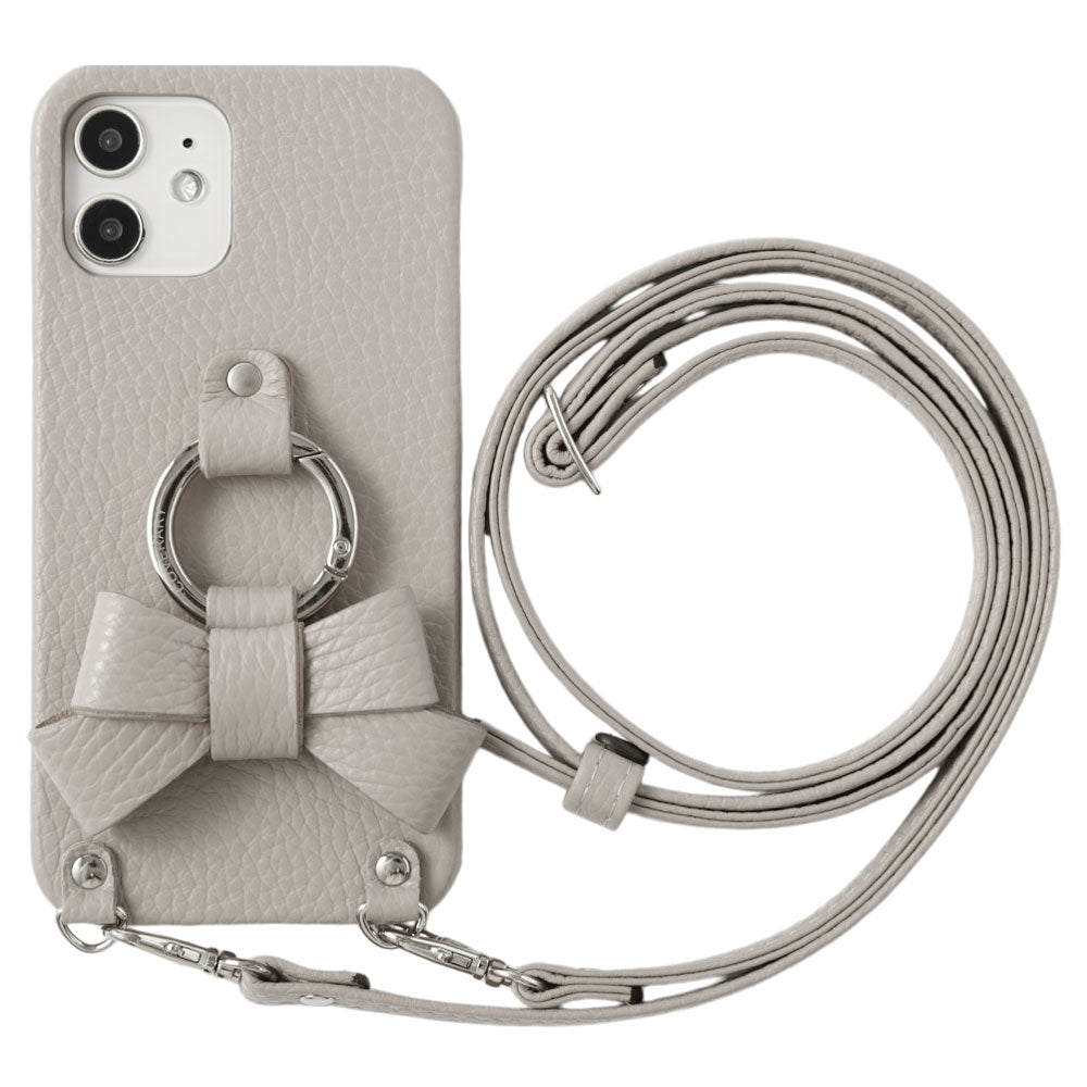 Genuine leather 32 colors Italian shrink leather ribbon smartphone ring & shoulder strap included back case Xperia series