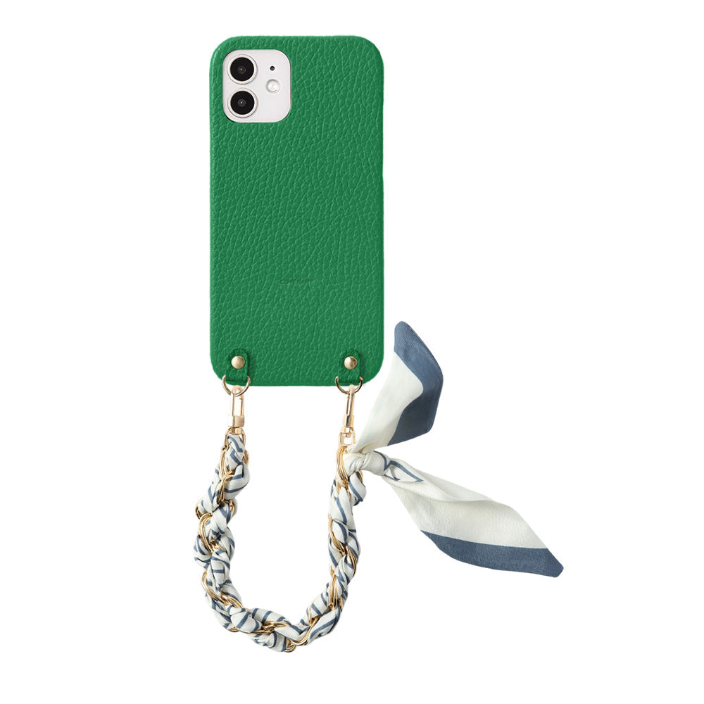 Genuine Leather 32 Colors Italian Shrink Leather Scarf Chain Hand Strap Attached Back Case AQUOS Series