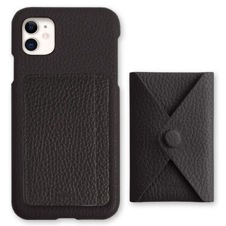Cuir véritable 32 couleurs Cuir italien grainé Ensemble de 3 pièces au choix Avec rangement pour cartes et poche Coque arrière Série Xperia