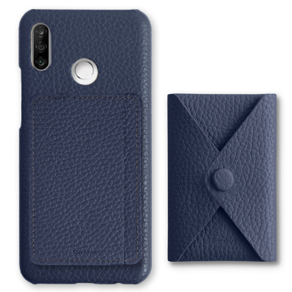 Genuine leather 32 colors Italian shrink leather selectable 3-piece set with card storage pocket back case Galaxy series