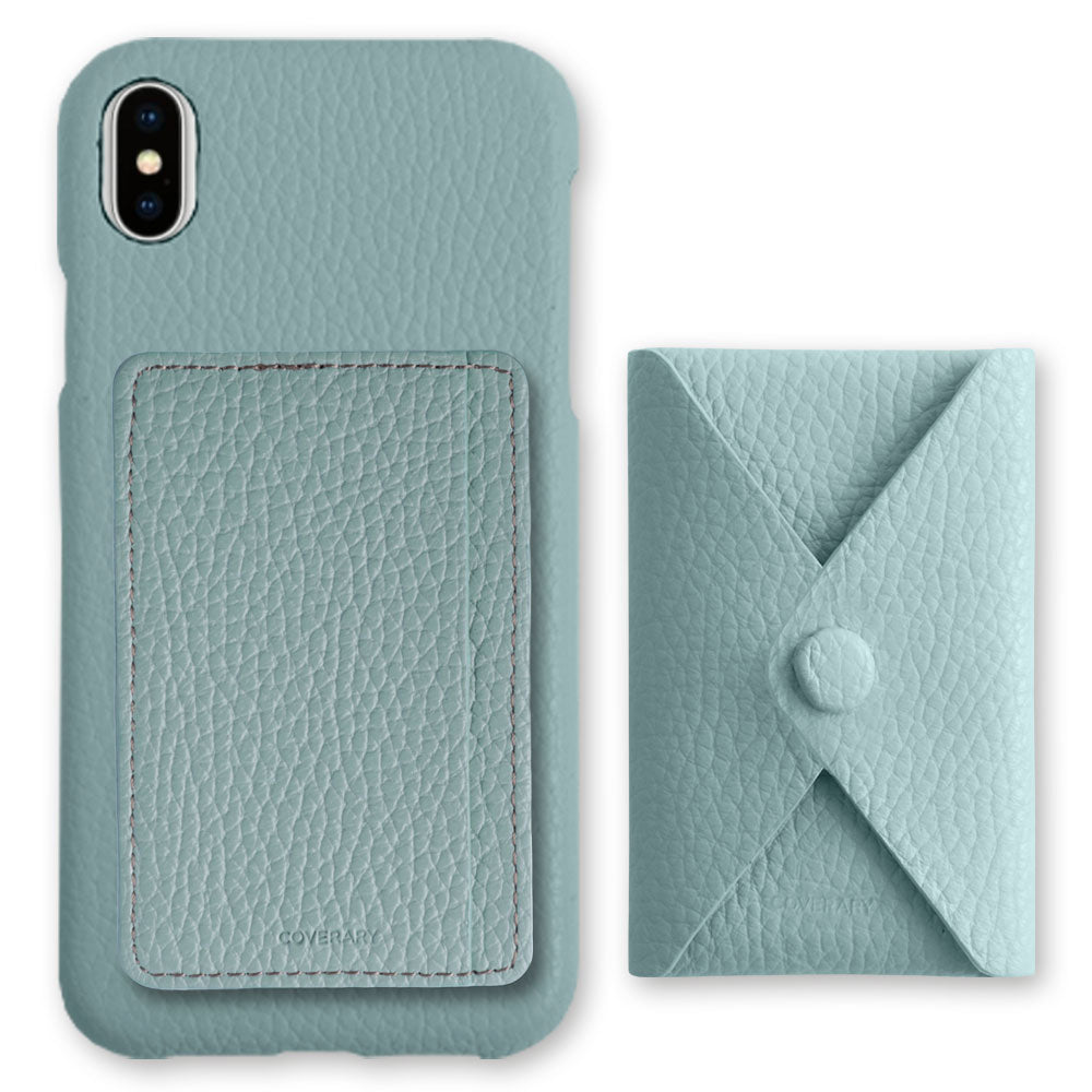 Genuine leather 32 colors Italian shrink leather selectable 3-piece set with card storage pocket back case Galaxy series