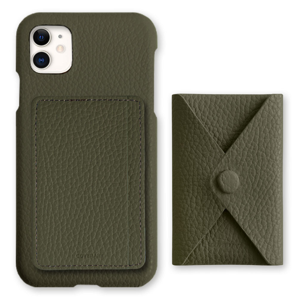 Genuine leather 32 colors Italian shrink leather selectable 3-piece set with card storage pocket back case Galaxy series