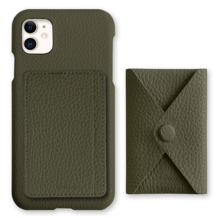 Genuine leather 32 colors Italian shrink leather selectable 3-piece set with card storage pocket back case Galaxy series