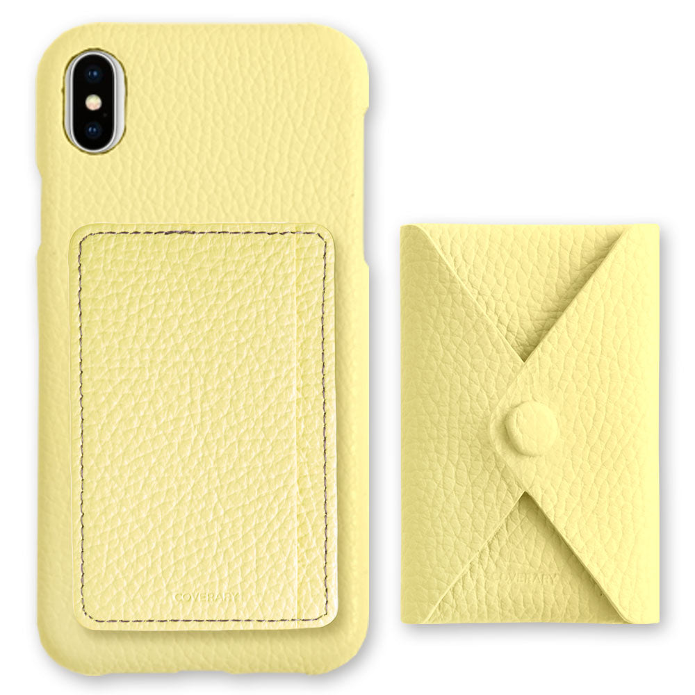Cuir véritable 32 couleurs Cuir italien grainé Ensemble de 3 pièces au choix Avec rangement pour cartes et poche Coque arrière Série Xperia