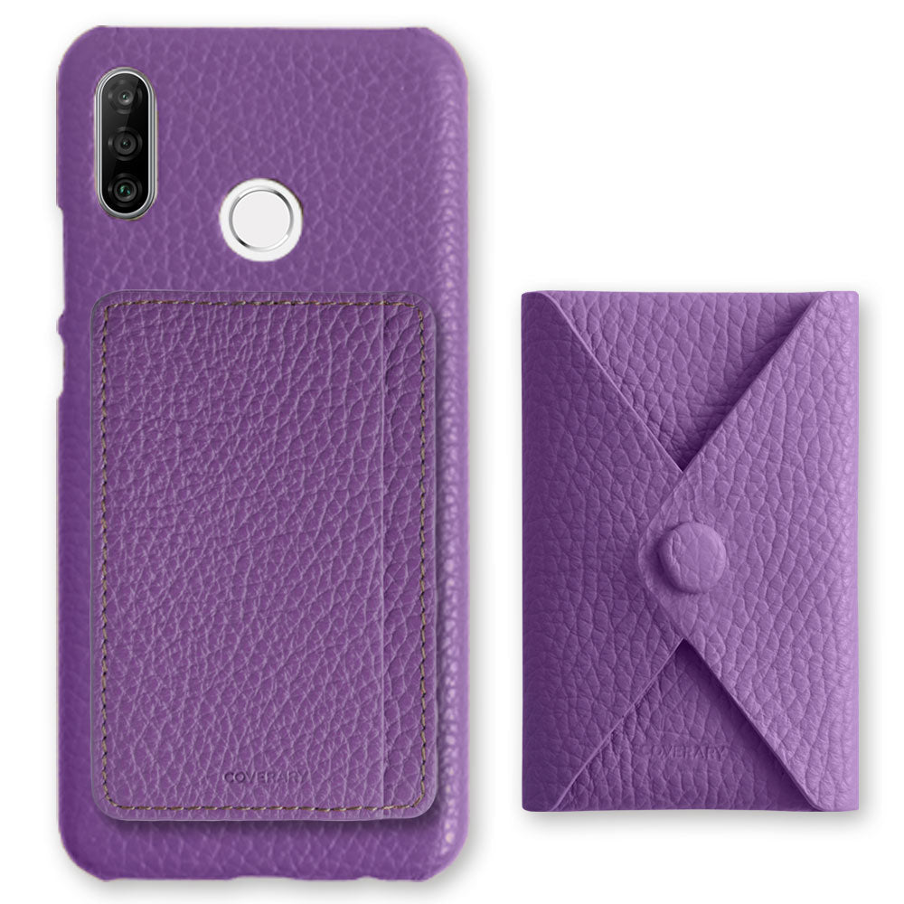 Genuine leather 32 colors Italian shrink leather selectable 3-piece set with card storage pocket back case Galaxy series