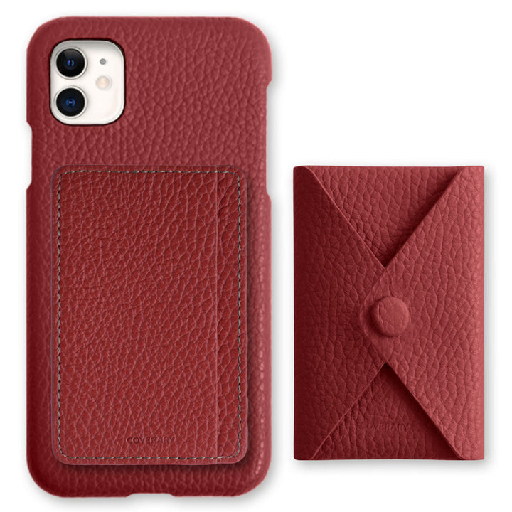 Genuine leather 32 colors Italian shrink leather selectable 3-piece set with card storage pocket back case Galaxy series