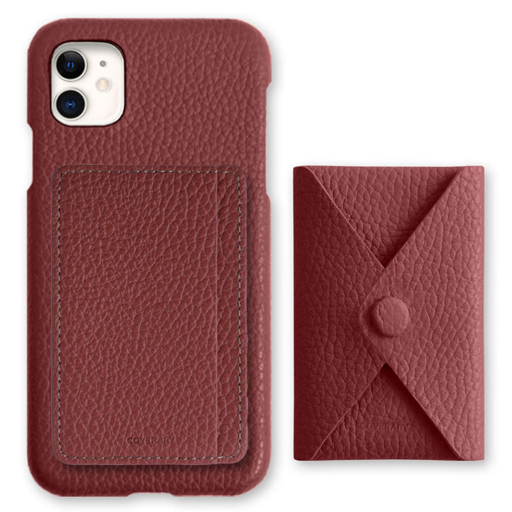 Genuine leather 32 colors Italian shrink leather selectable 3-piece set with card storage pocket back case AQUOS series