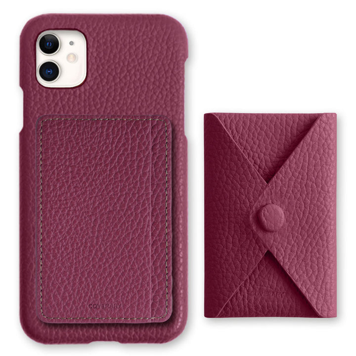 Genuine leather 32 colors Italian shrink leather selectable 3-piece set with card storage pocket back case Galaxy series