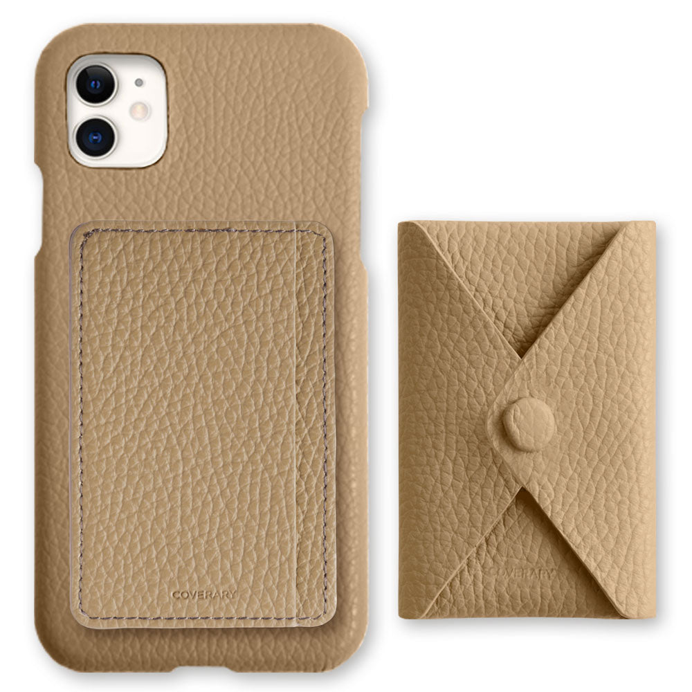 Cuir véritable 32 couleurs Cuir italien grainé Ensemble de 3 pièces au choix Avec rangement pour cartes et poche Coque arrière Série Xperia