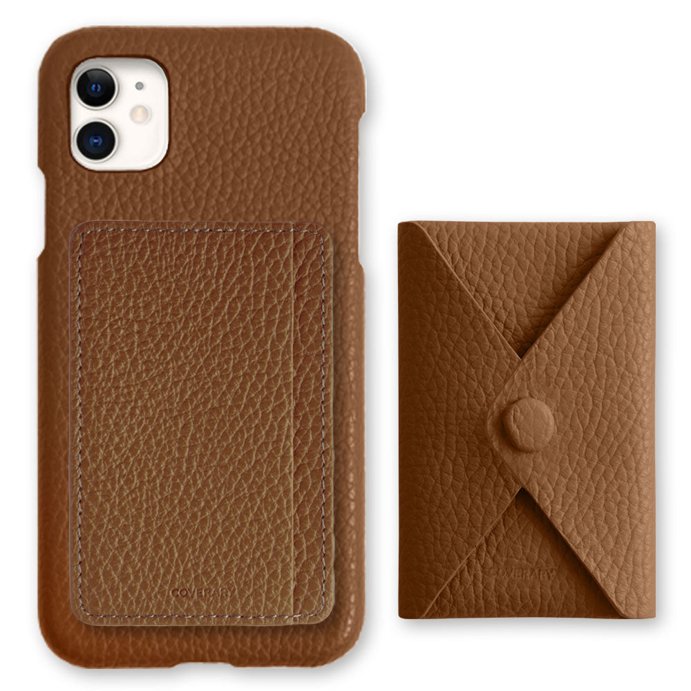 Genuine leather 32 colors Italian shrink leather selectable 3-piece set with card storage pocket back case Galaxy series