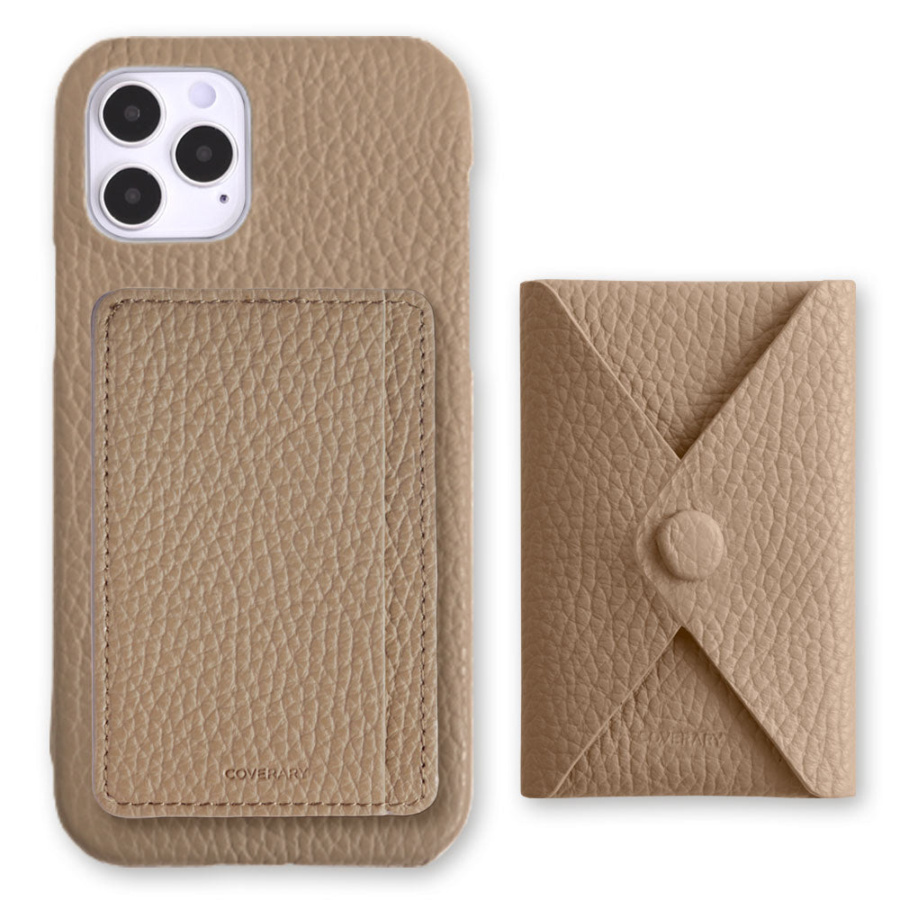 Cuir véritable 32 couleurs Cuir italien grainé Ensemble de 3 pièces au choix Avec rangement pour cartes et poche Coque arrière Série Xperia