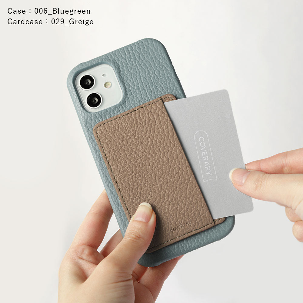 Genuine leather 32 colors Italian shrink leather selectable 3-piece set with card storage pocket back case