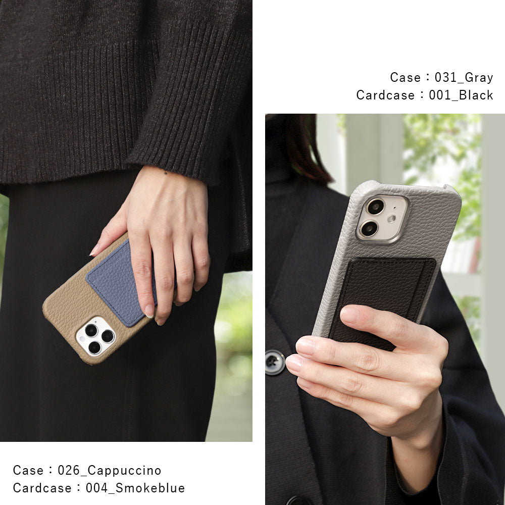 Genuine leather 32 colors Italian shrink leather selectable 3-piece set with card storage pocket back case Galaxy series