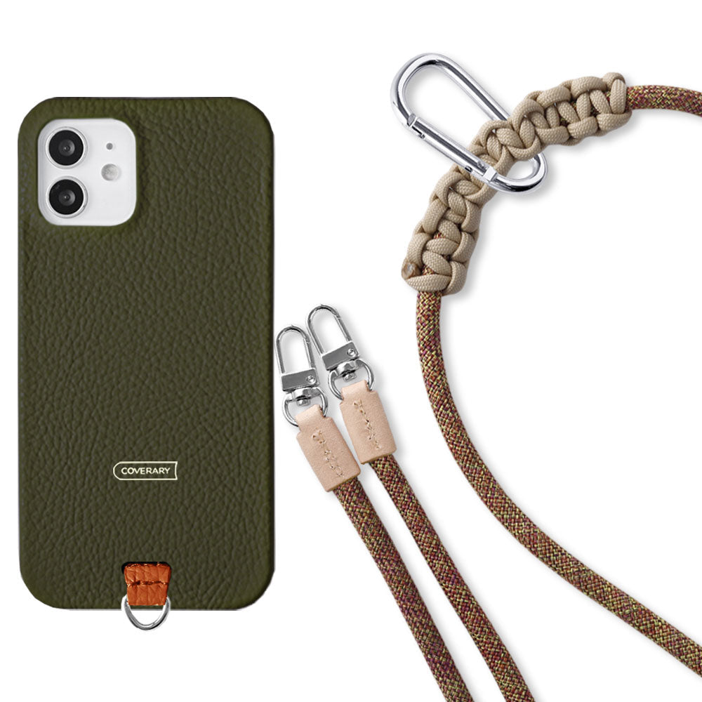 Genuine leather 32 colors Italian shrink leather holder set & 8mm rope shoulder strap included back case Google Pixel series