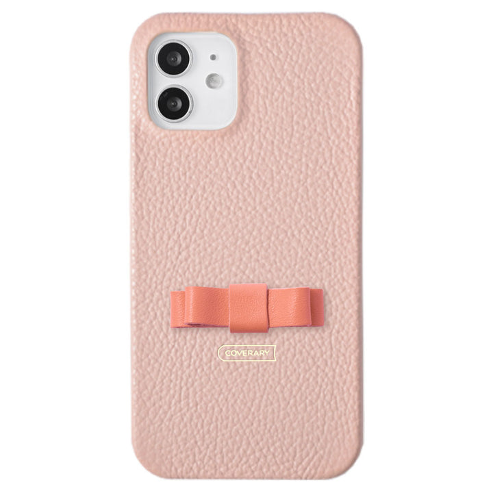 本革 32色 イタリアンシュリンクレザー シンプルミニリボンデコ 背面ケース