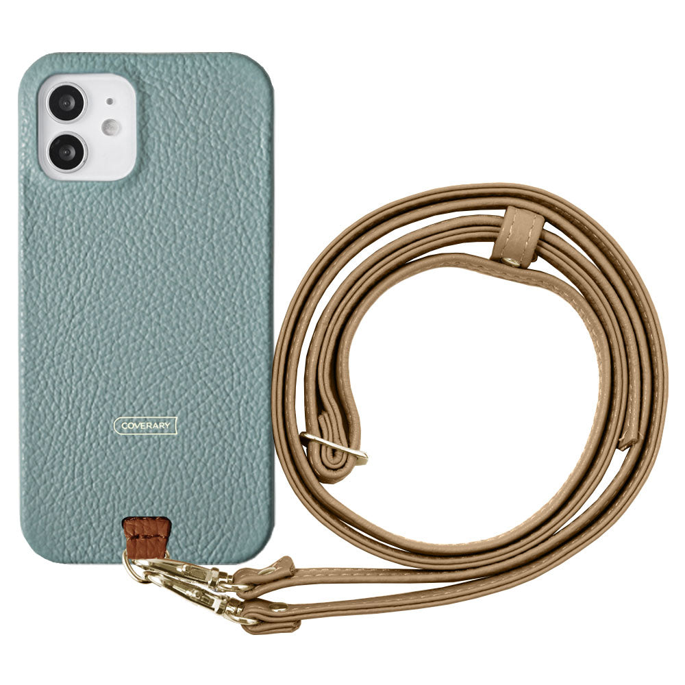 Ensemble porte-cartes en cuir italien grainé 32 couleurs avec sangle d'épaule et coque arrière pour la série Xperia