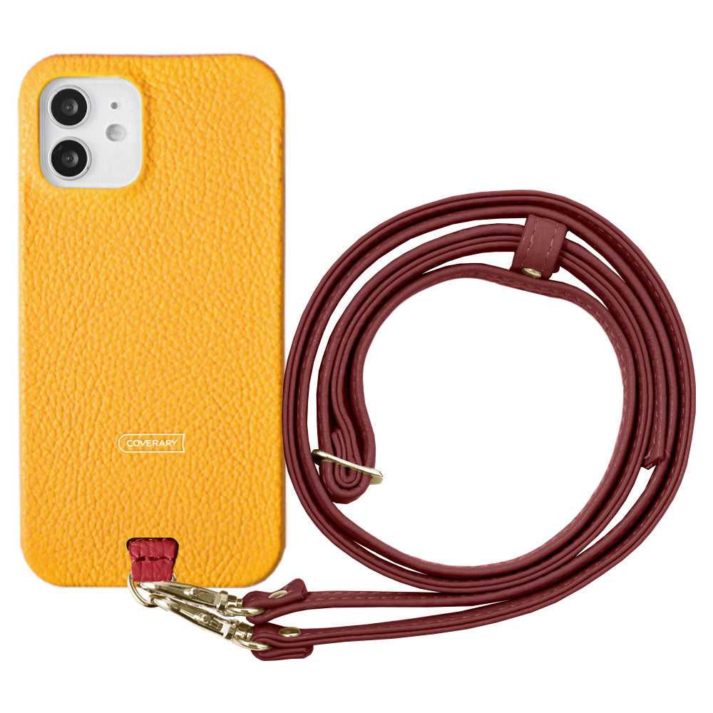 Genuine leather 32 colors Italian shrink leather holder set & shoulder strap included back case