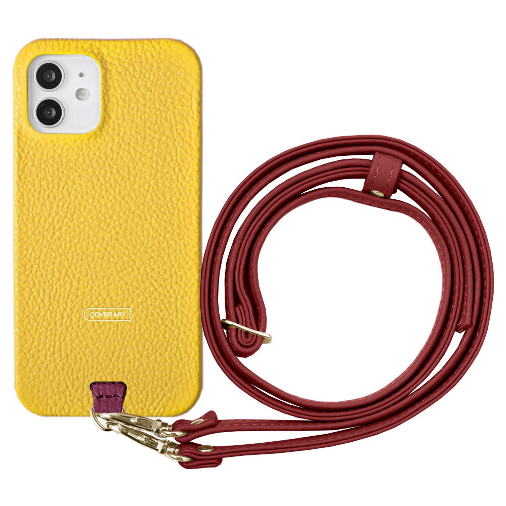 Ensemble porte-cartes en cuir italien grainé 32 couleurs avec sangle d'épaule et coque arrière pour la série Xperia