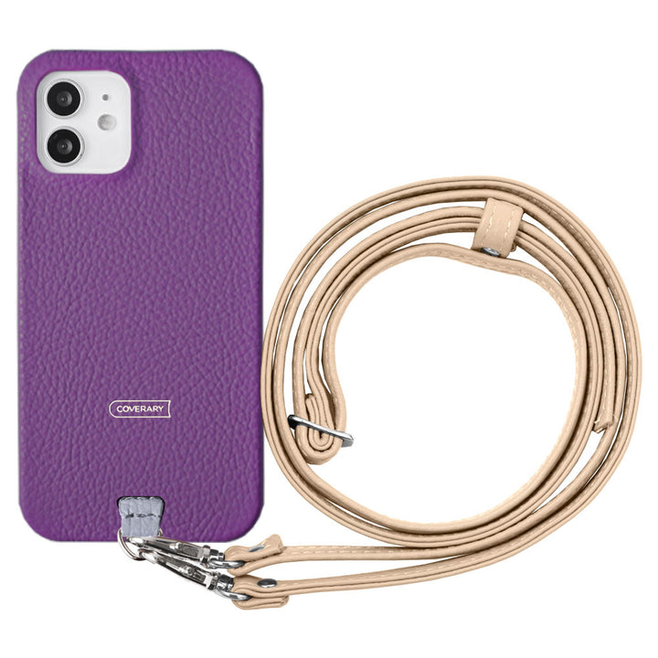 Genuine leather 32 colors Italian shrink leather holder set & shoulder strap included back case