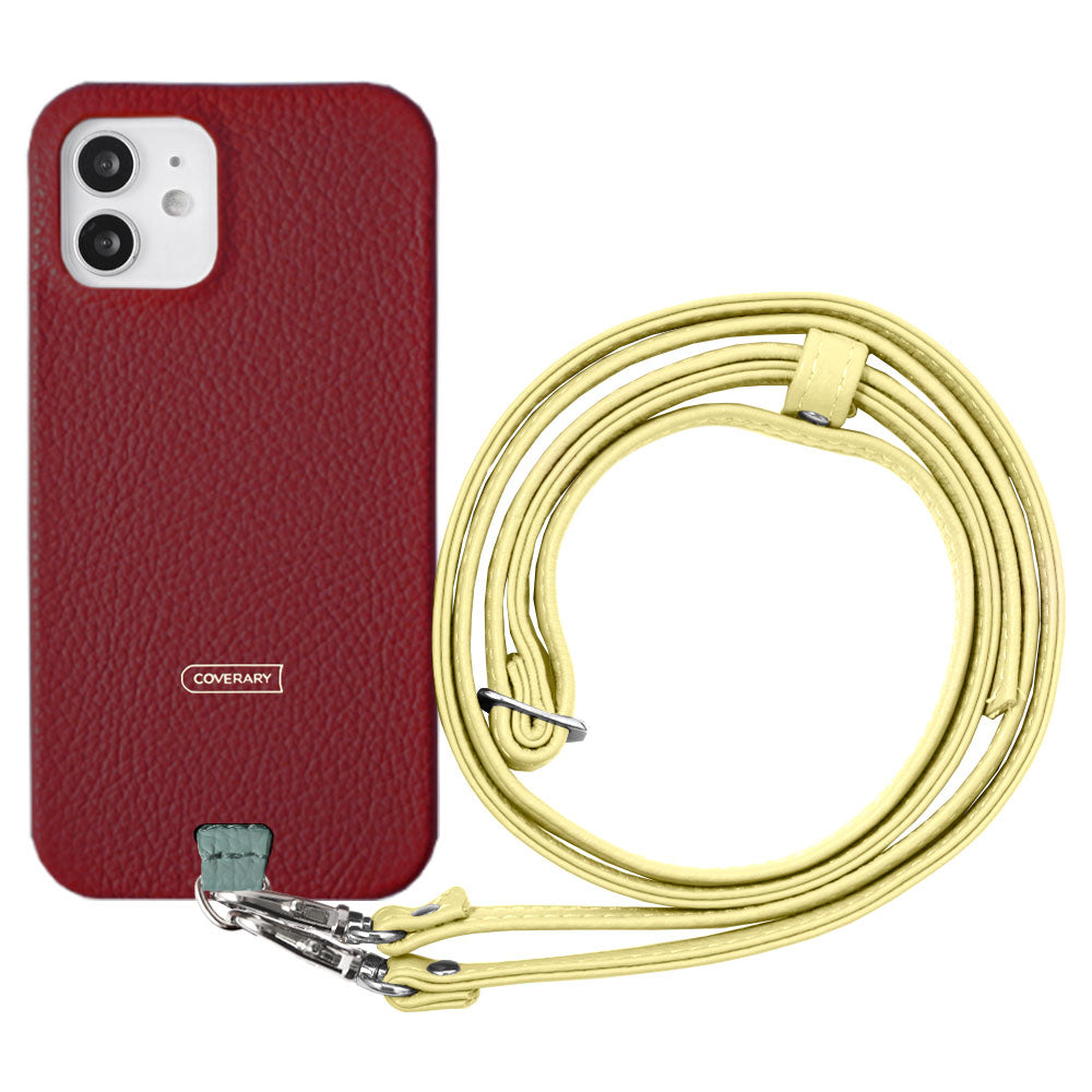 Ensemble porte-cartes en cuir italien grainé 32 couleurs avec sangle d'épaule et coque arrière pour la série Xperia