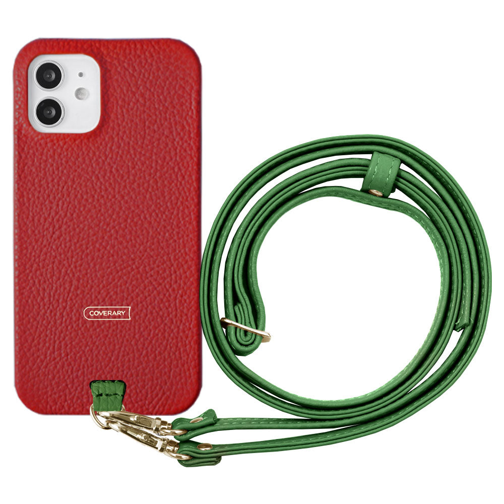 Ensemble porte-cartes en cuir italien grainé 32 couleurs avec sangle d'épaule et coque arrière pour la série Xperia