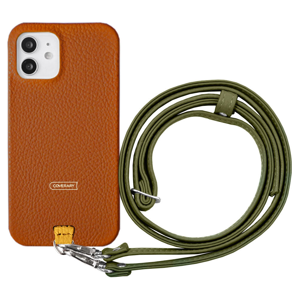 Ensemble porte-cartes en cuir italien grainé 32 couleurs avec sangle d'épaule et coque arrière pour la série Xperia