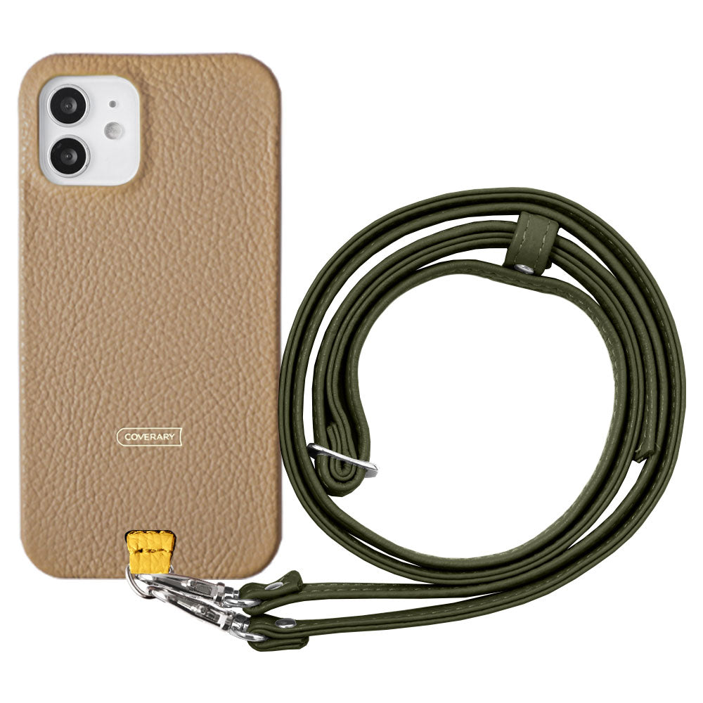 Ensemble porte-cartes en cuir italien grainé 32 couleurs avec sangle d'épaule et coque arrière pour la série Xperia