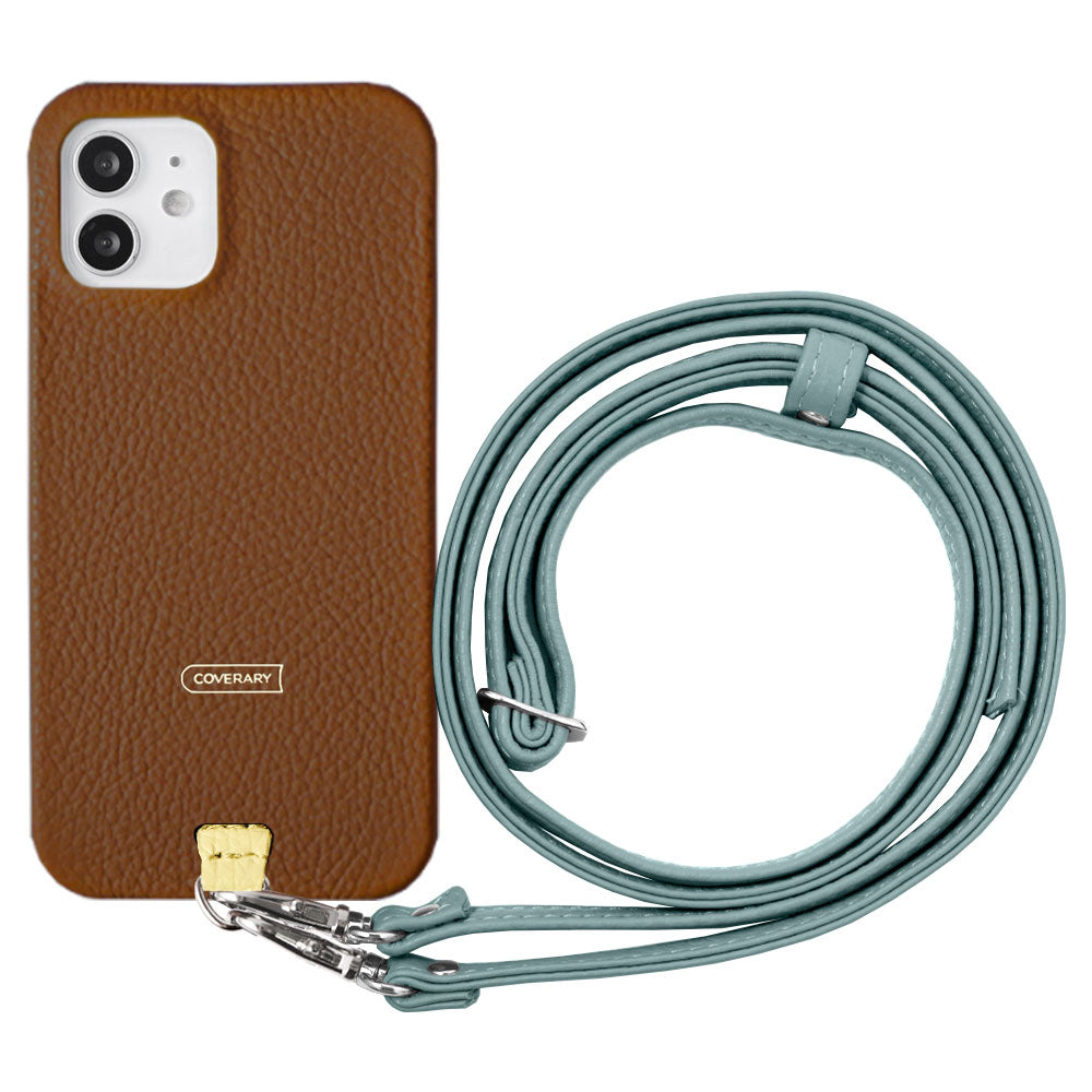 Genuine leather 32 colors Italian shrink leather holder set & shoulder strap included back case AQUOS series